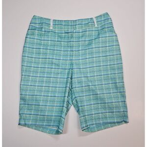 Tail White Label Womens Plaid Performance Golf Bermuda Shorts Size 10